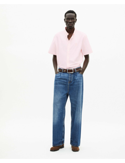 Chemise a manches courtes col classique pale pink