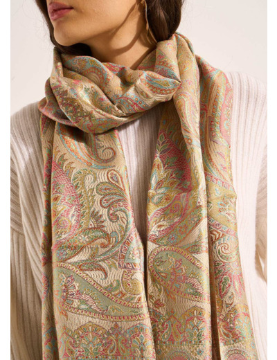 Foulard en soie imprimé cachemire