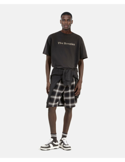 T-shirt manches courtes print perles black washed