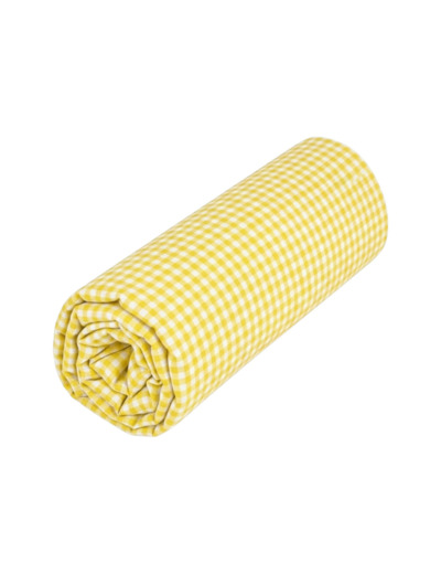 Drap housse Lili Vichy jaune | Percale | Tradition des Vosges
