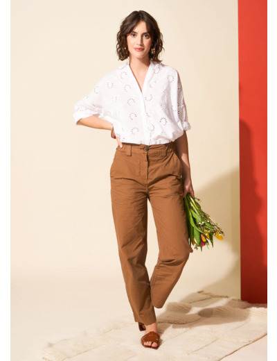 Pantalon jambe large et taille haute