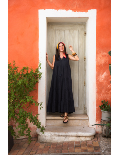 Robe longue femme motif coeur Amel