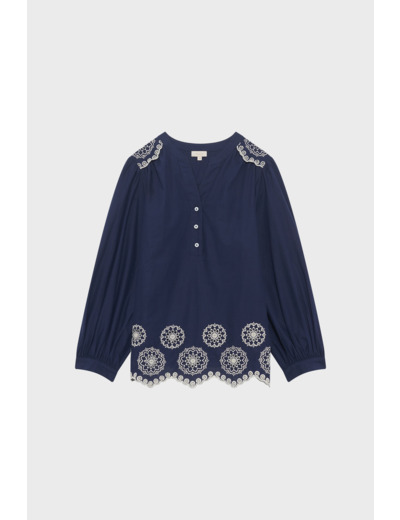 Blouse en coton à broderies - URATHA