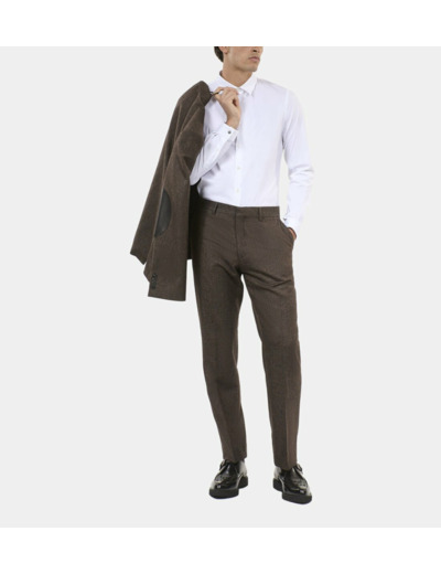 Pantalon De Costume En Laine Mélangée Marron brown