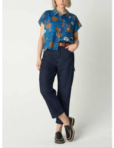 Chemise fleur jeans