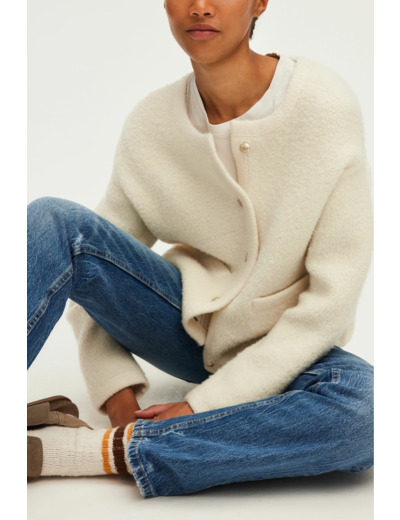 Gilet écru à boutons dorés - JOURDIE