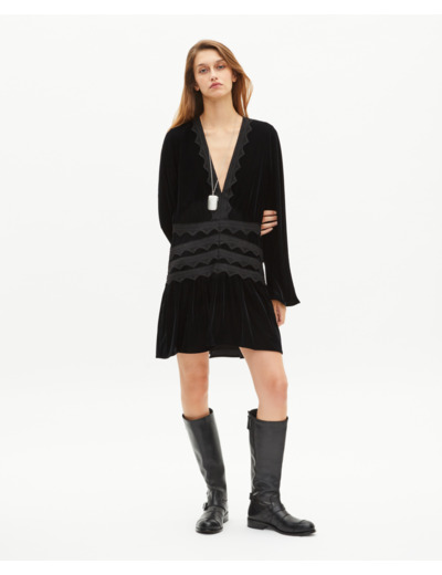 Robe courte en velours noire black