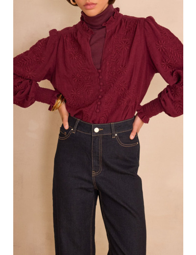 Blouse brodée MALIA en 100% coton