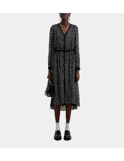 Robe Longue Imprimée Avec Boutonnage