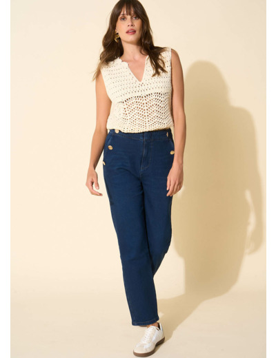 Jean droit avec boutons