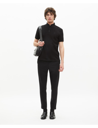 Polo en coton piqué noir black
