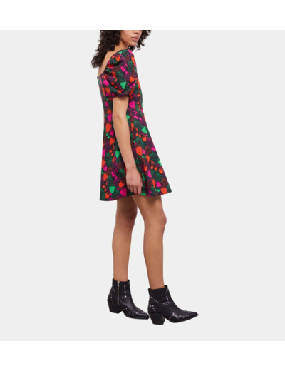 Robe Courte Imprimée multicolor
