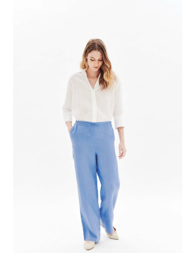 Pantalon pigment 100% lin