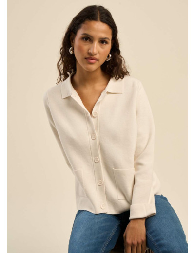 Gilet droit col chemise