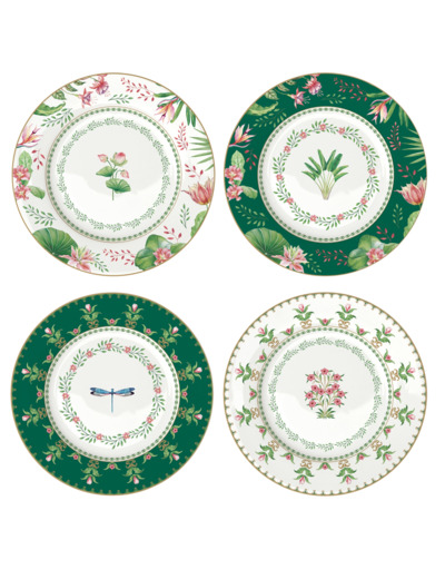 BOTANIC CHIC Cof 4 ass dessert 19cm