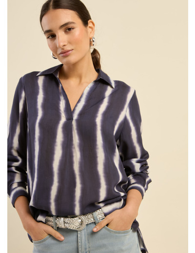 Top fluide à rayures tie and dye