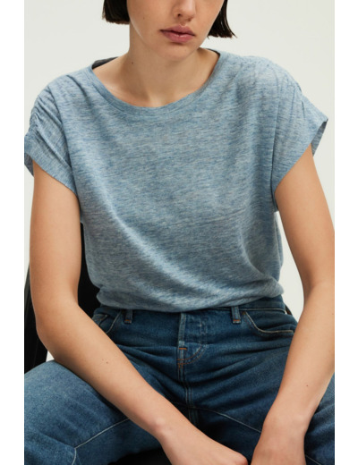 T-shirt en lin aux épaules froncées - GAIL