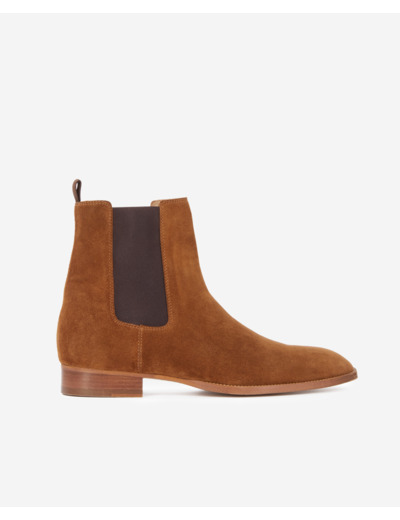 Bottines chelsea en cuir suède marrons brown