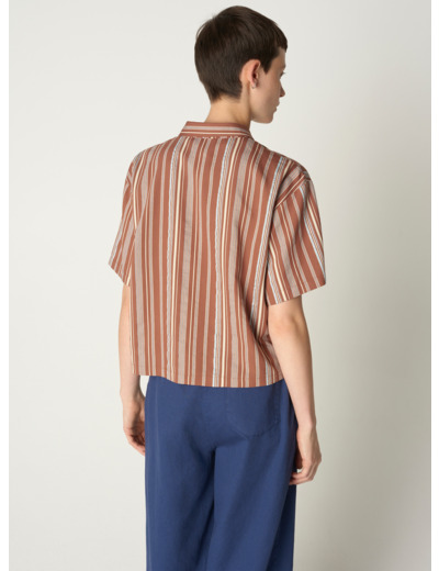 Chemise hilda rayures marron