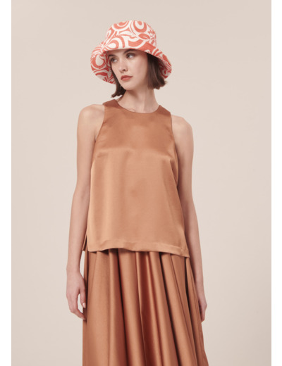 Top Tellia Cognac en Polyester