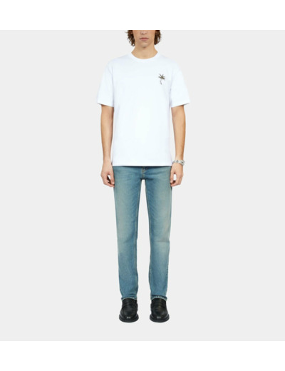 T-Shirt Blanc Avec Broderie Palm Tree white