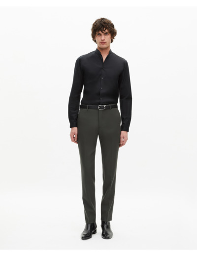 Chemise slim en smart twill noire black