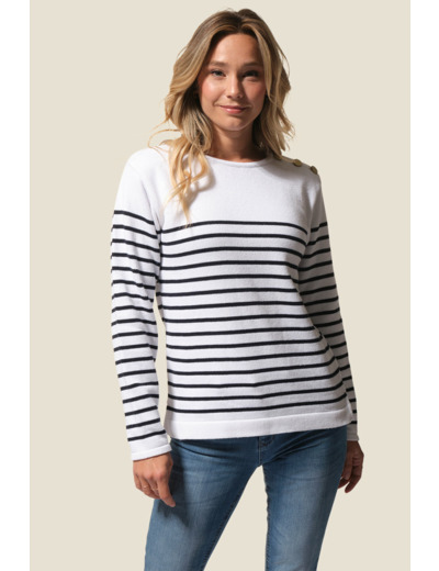 Pull Marinière femme patte épaule Juline