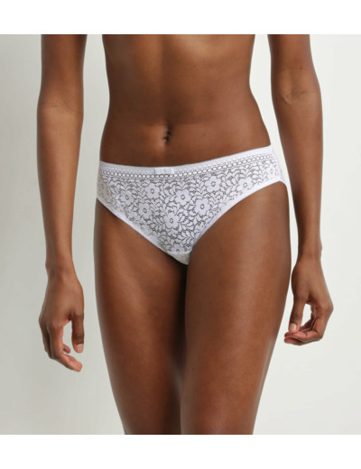 Slip femme en dentelle florale recyclée Blanc Dim Sublim