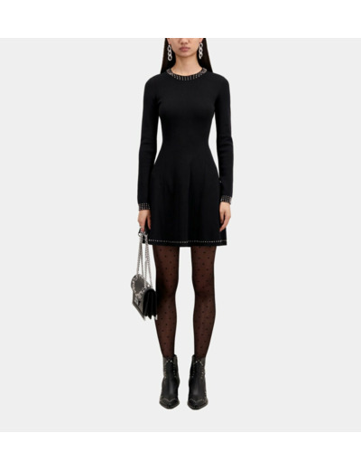 Robe Evasee Et Details De Studs black