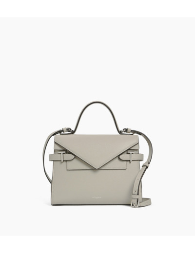Sac à main double rabat moyen modèle Emilie en cuir grainé