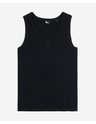 Débardeur avec broderie blason noir black washed