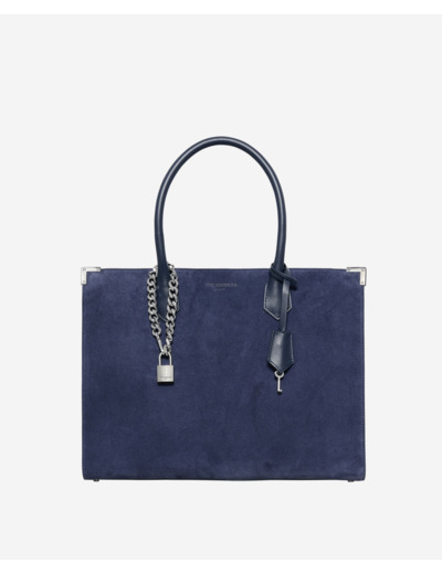 Sac cabas ming l en suède marine bleu