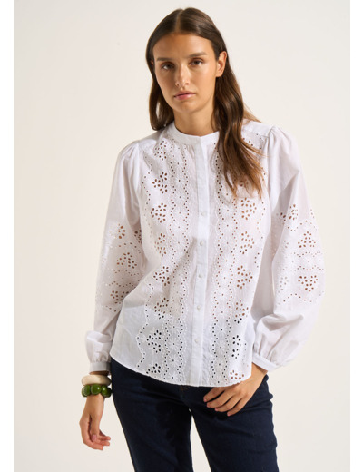 Chemisier en voile de coton et broderie anglaise