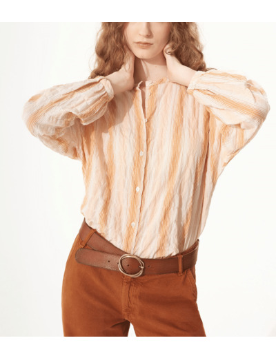 Blouse rayures orangees