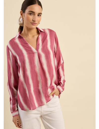 Top fluide à rayures tie and dye