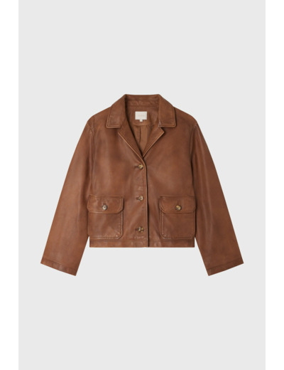 Veste courte en cuir vieilli - JAZZ