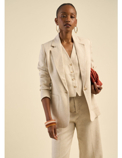 Veste de tailleur contenant du lin