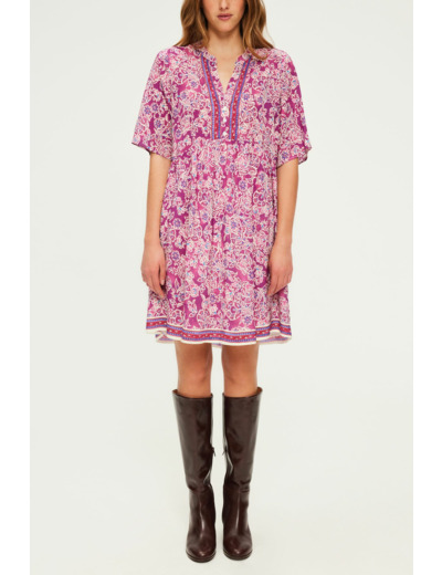 Robe courte et fluide à fleurs - SORINE