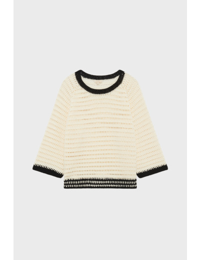 Pull ample en crochet bicolore - JOVITA