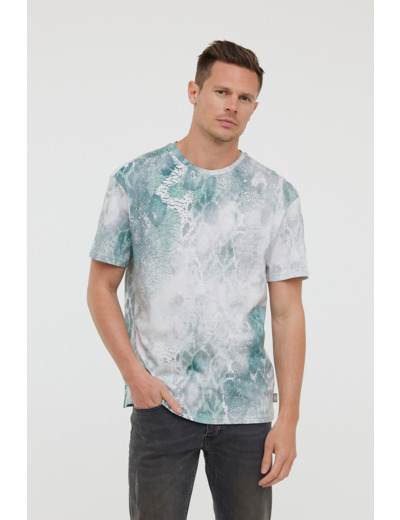 T-shirt oversize manches courtes, imprimé "Peau de serpent"