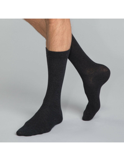 Mi-chaussettes coton X3 anthracite Homme Basic Coton