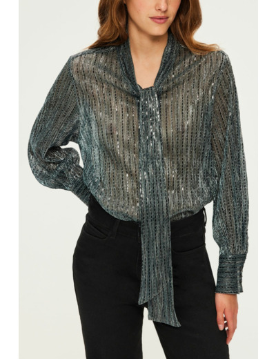 Top en lurex et col lavallière - BRUNA