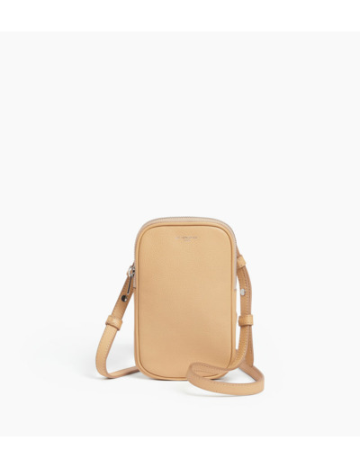 Etui téléphone en cuir grainé