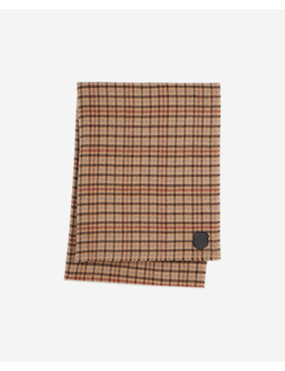 Écharpe en laine à carreaux beige / brown / black