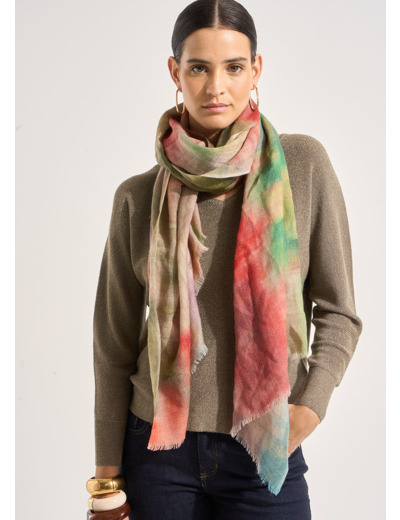 Foulard effet aquarelle en laine