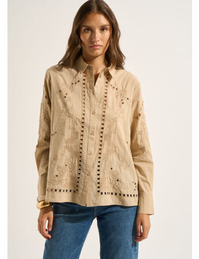 Chemise brodée à manches longues