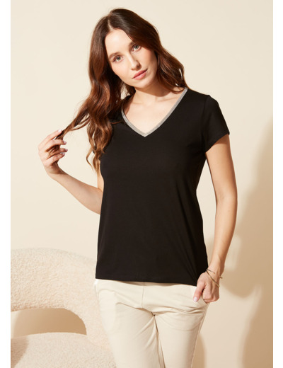 Tee-shirt col V manches courtes
