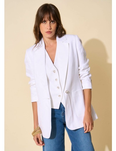 Veste de tailleur contenant du lin