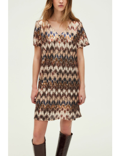 Robe courte à sequins - PRIMEROSE