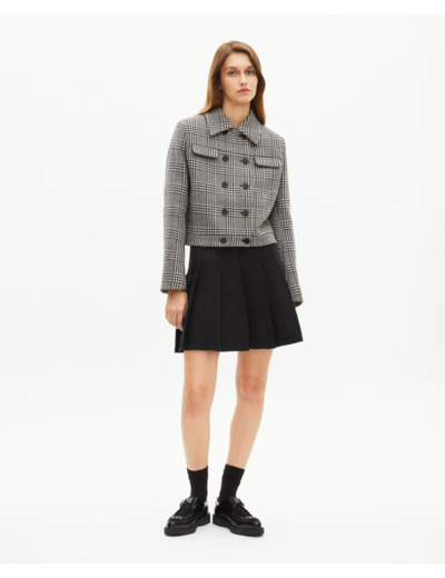 Jupe courte en maille noire bleu